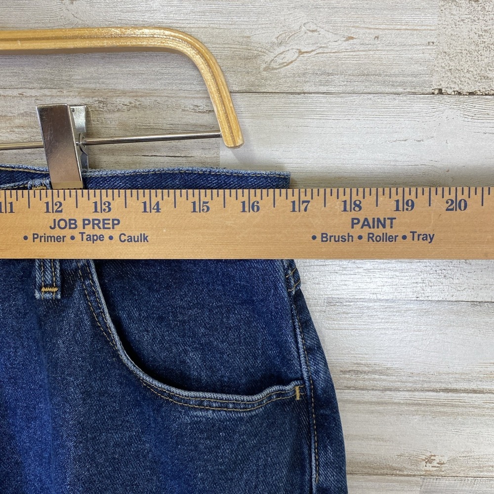 VTG Wrangler Blues Jeans Women 12x32 Blue Denim 100% Cotton WB101AD Tapered 90's - Picture 9 of 11